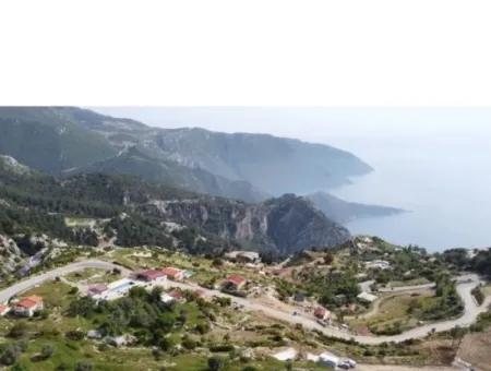 Fethiye Karaağaç Freistehende Eigentumsurkunde Meerblick 400 M2 Grundstück Zum Verkauf